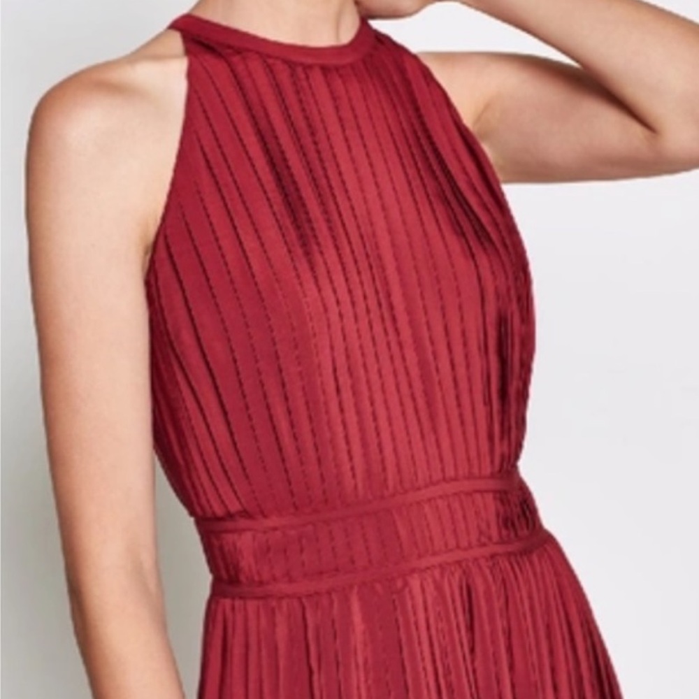 Joie Pleated Halter Colorblock Dress, Size 10 - Picture 3 of 6